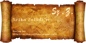 Szika Zoltán névjegykártya