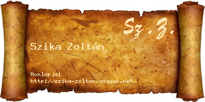 Szika Zoltán névjegykártya